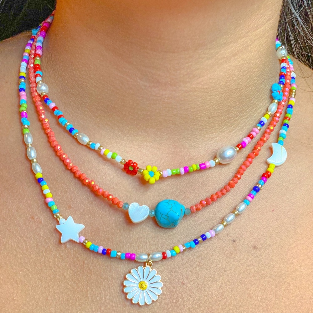 New Layered Choker Necklaces set Jewelry Beaded Necklace - Picture 5 of 5